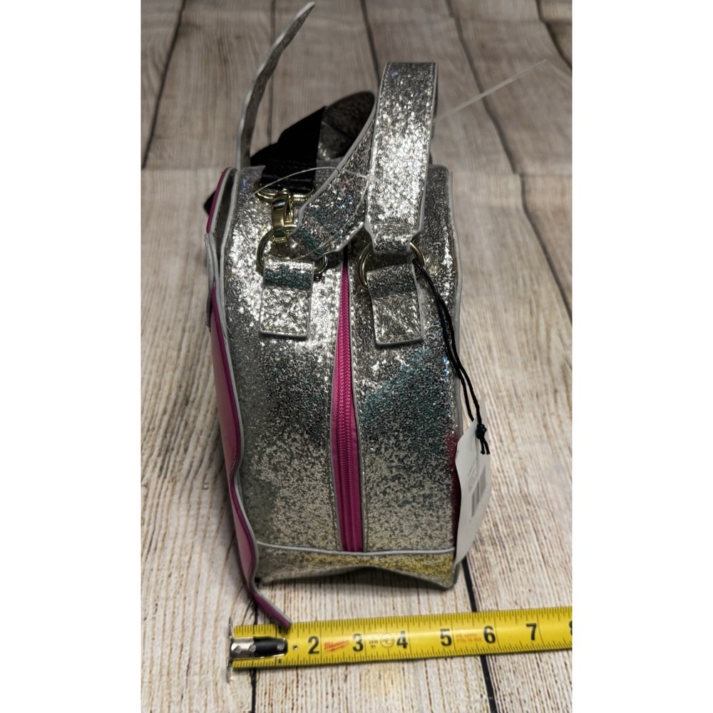 NWT Betsey Johnson Unicorn Insulated Lunch Tote Glittery Silver New with Tags B6 - Picture 5 of 7